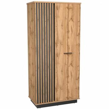 Szekrény La27 Lamelo tölgy Wotan/Fekete Mat kép