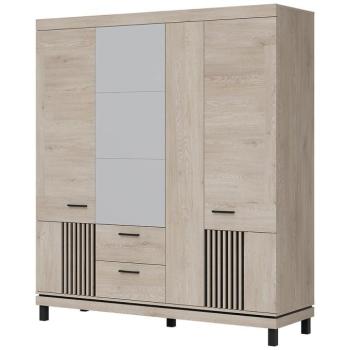 Szekrény Mati Mi16 Tölgy Crem/Cz kép