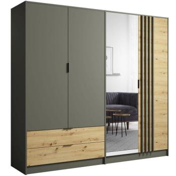 Szekrény Rimini 4d2s Szürke/Tölgy Artisan kép