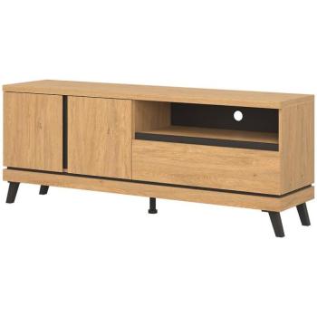 Szekrény RTV Ate At01 Tölgy/Fekete kép