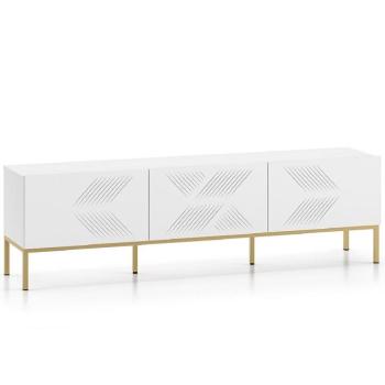 Szekrény RTV Clearing 04 fehér/arany kép