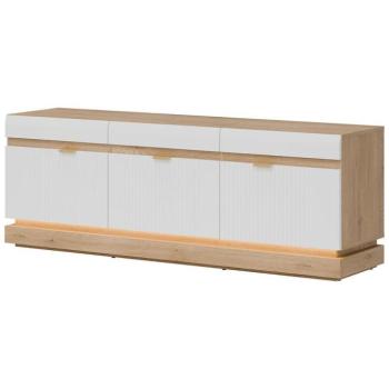 Szekrény RTV Milton Ml01 Tölgy Crem Torro Fehér kép