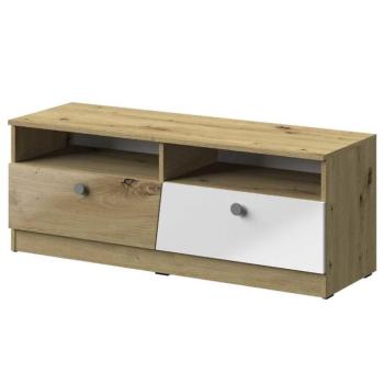 Szekrény RTV Nero 08  dve zásuvky  – Szürke fényes kép