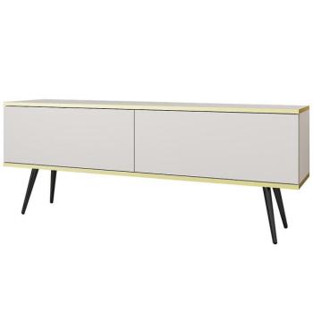 Szekrény RTV Oro 135 Fehér+ Fekete lábak kép