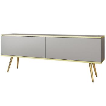 Szekrény RTV Oro 135 Szürke+ Fekete lábak kép