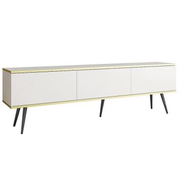 Szekrény RTV Oro 175 Fehér+ Fekete lábak kép