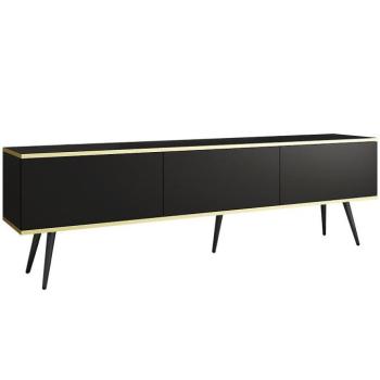 Szekrény RTV Oro 175 Fekete+ Fekete lábak kép