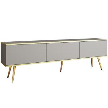 Szekrény RTV Oro 175 Szürke+ Fekete lábak kép