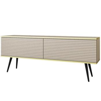 Szekrény RTV Oro Mdf Hornyolás 135 Nélkül+ Fekete lábak kép