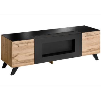 Szekrény RTV Thin Wotan/Bio kandalló kép