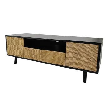 Szekrény RTV Vermont 140x46x47 black/wood kép