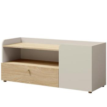 Szekrény RTV  YUKI 12 Szürke bézs/Olajozott tölgy kép