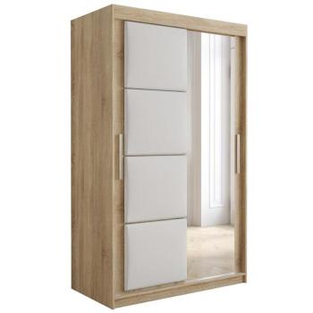 Szekrény Tapi 120 tölgy Sonoma/Fehér eko bőr kép