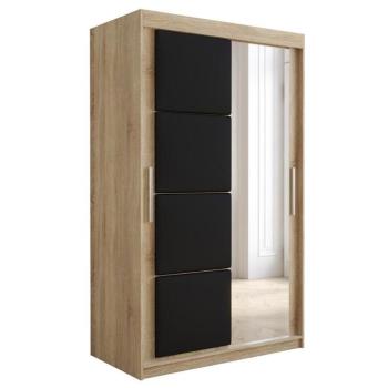 Szekrény Tapi 120 tölgy Sonoma/Fekete eko bőr kép