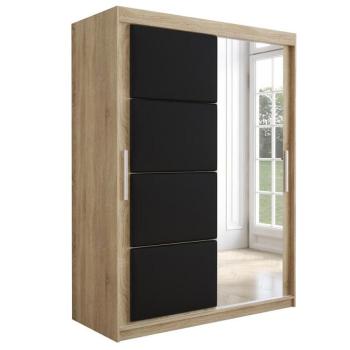 Szekrény Tapi 150 tölgy Sonoma/Fekete eko bőr kép