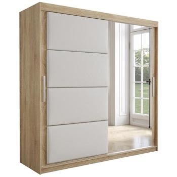 Szekrény Tapi 200 tölgy Sonoma/Fehér eko bőr kép