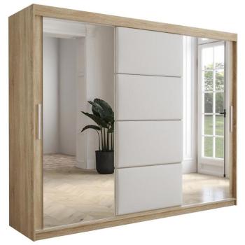 Szekrény Tapi 250 tölgy Sonoma/Fehér eko bőr kép