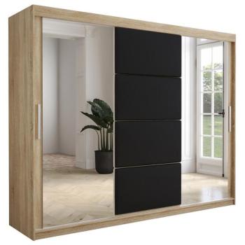 Szekrény Tapi 250 tölgy Sonoma/Fekete eko bőr kép