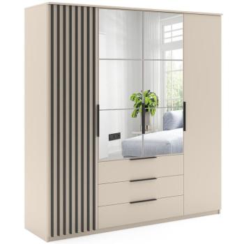 Szekrény Torino Kasmír/Fekete lamella kép