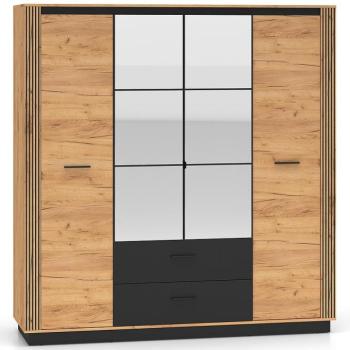 Szekrény Urso 01 tölgy Craft Aranysárga/Fekete kép