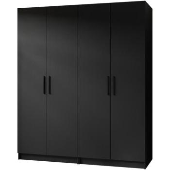 Szekrény X2 Gold 2d Fekete/Fekete kép