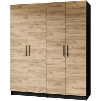 Szekrény X2 Gold 2d Fekete/Tölgy Craft Aranysárga kép