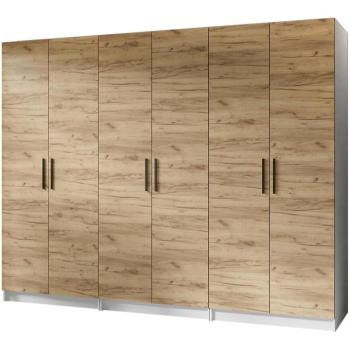 Szekrény X3 Gold 2d Fehér/Tölgy Craft Aranysárga kép