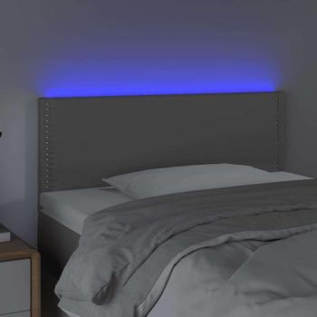 Szürke műbőr LED-es fejtámla 100 x 5 x 78/88 cm kép