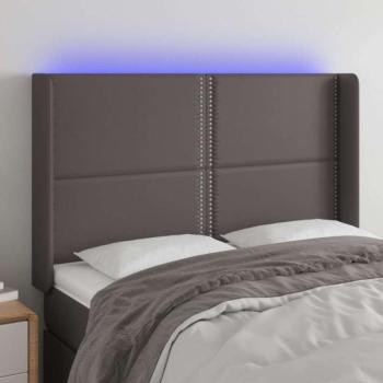 Szürke műbőr LED-es fejtámla 147x16x118/128 cm kép