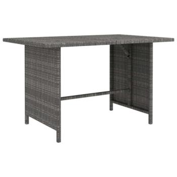 Szürke polyrattan kerti étkezőasztal 110 x 70 x 65 cm kép