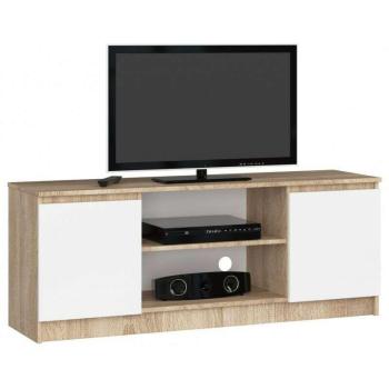 TV állvány 140 cm - Akord Furniture - fehér / sonoma tölgy kép