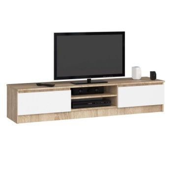 TV állvány 160 cm - Akord Furniture - fehér / sonoma tölgy kép