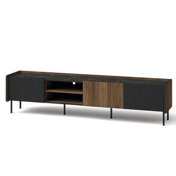 TV-szekrény Prestigo P8 3D Walnut War/San Seb/Black Matt kép