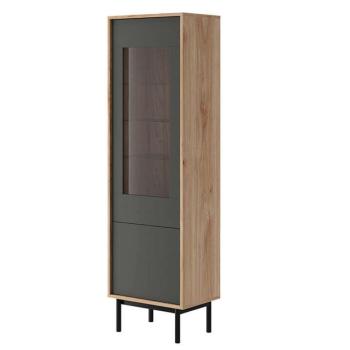 Üveges vitrin LT5449 tölgy jasdbon hickory-grafit kép