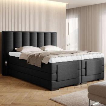 Veros 140x200 boxspring ágy matraccal fekete kép