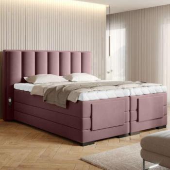 Veros 140x200 boxspring ágy matraccal rózsaszín kép