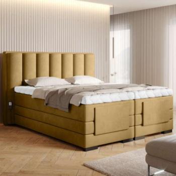 Veros 140x200 boxspring ágy matraccal sárga kép