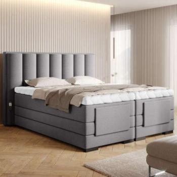 Veros 140x200 boxspring ágy matraccal szürke kép