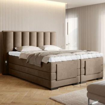 Veros 140x200 boxspring ágy matraccal világos barna kép