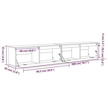 vidaXL 2 darab fekete tömör fenyőfa faliszekrény 100 x 30 x 35 cm kép