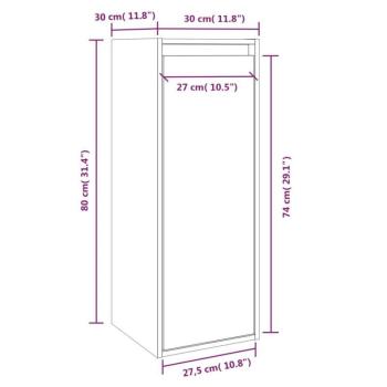 vidaXL 2 darab fekete tömör fenyőfa faliszekrény 30 x 30 x 80 cm kép