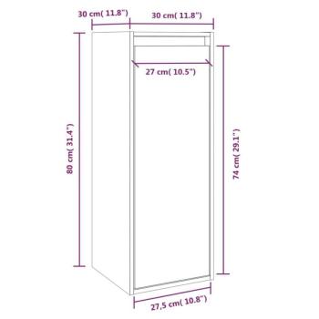 vidaXL 2 darab szürke tömör fenyőfa faliszekrény 30 x 30 x 80 cm kép