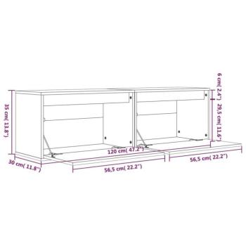 vidaXL 2 darab tömör fenyőfa faliszekrény 60 x 30 x 35 cm kép