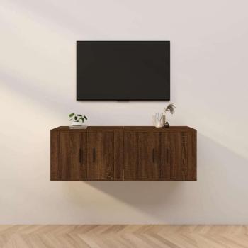 vidaXL 2 db barna tölgyszínű fali TV-szekrény 57x34,5x40 cm kép