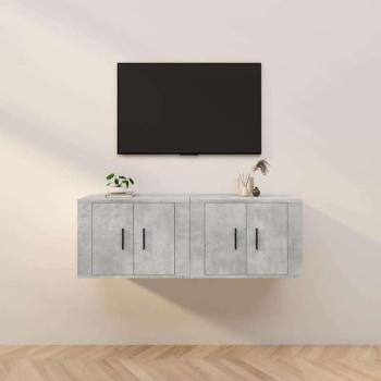 vidaXL 2 db betonszürke fali TV-szekrény 57x34,5x40 cm kép