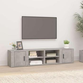 vidaXL 2 db betonszürke szerelt fa TV-szekrény 80x31,5x36 cm kép