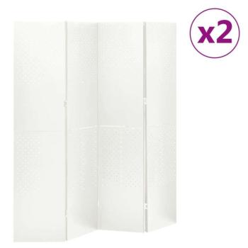 vidaXL 2 db fehér acél 4-paneles térelválasztó 160 x 180 cm kép