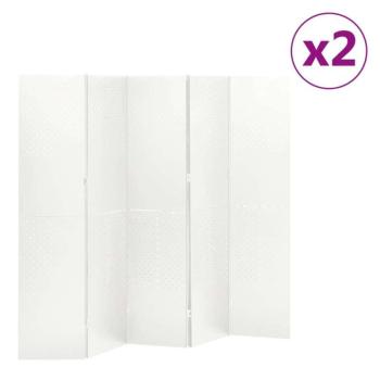 vidaXL 2 db fehér acél 5-paneles térelválasztó 200 x 180 cm kép