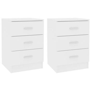 vidaXL 2 db fehér forgácslap éjjeliszekrény 38 x 35 x 56 cm kép
