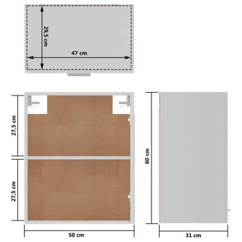 vidaXL 2 db fehér forgácslap függő szekrény 50 x 31 x 60 cm kép